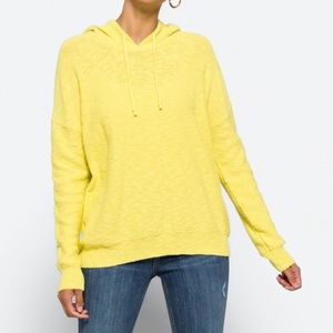 Bright Yellow Cotton Hooded Sweater